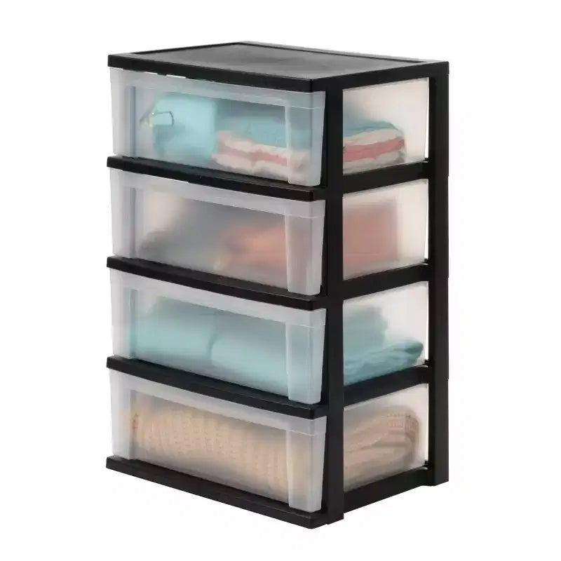 Cassettiera in plastica a 4 cassetti larga