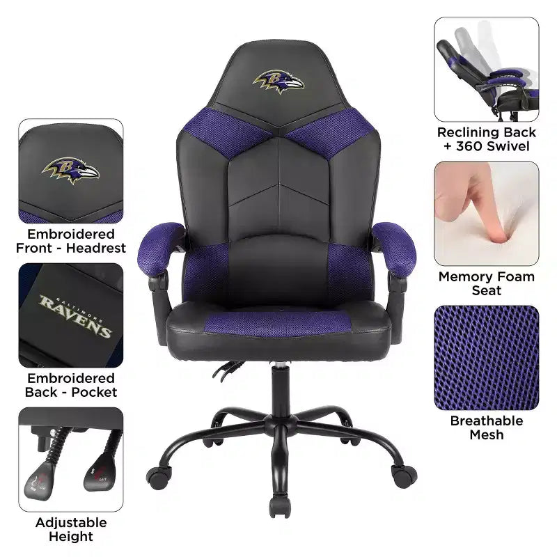 Sedia gaming e da ufficio extra large con altezza regolabile e base girevole