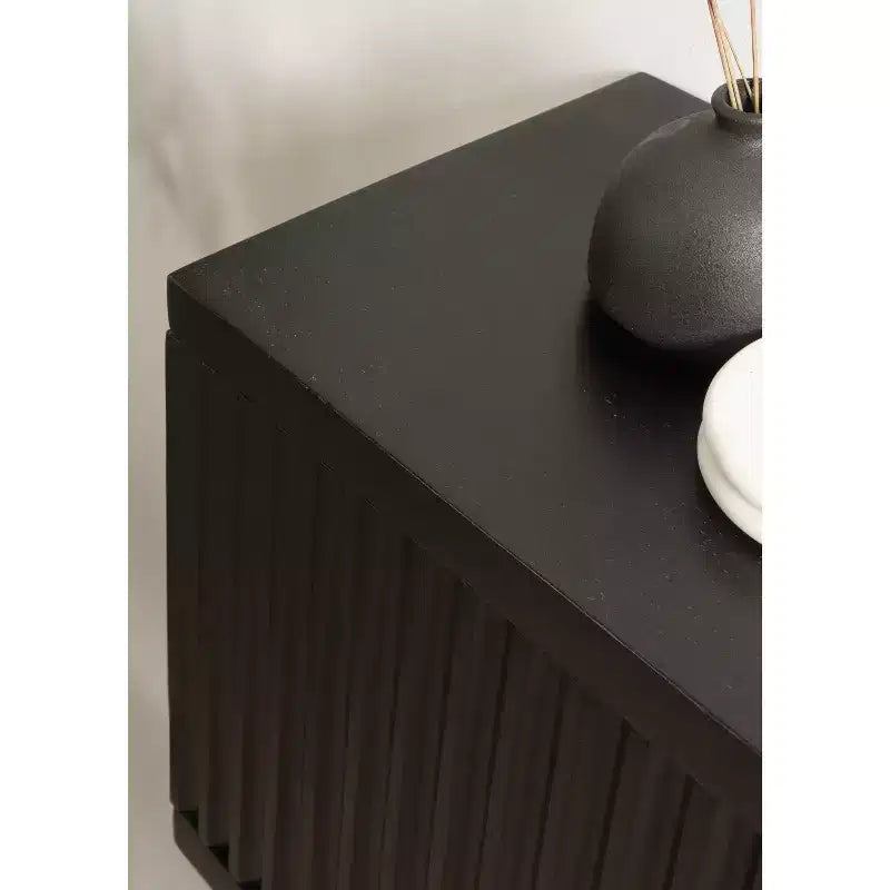 Pensile da parete galleggiante in legno di mango con anta scorrevole