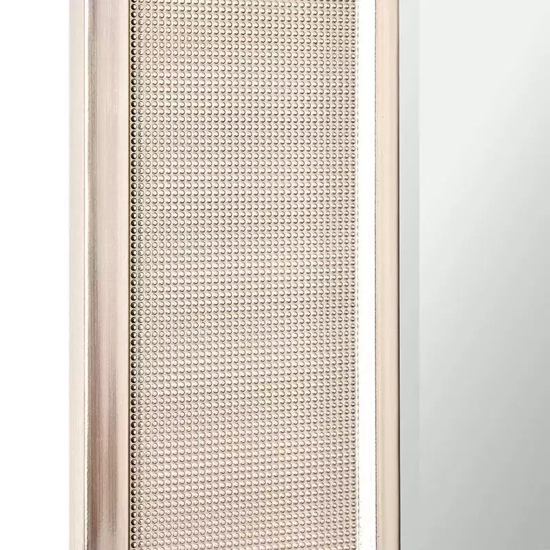 Specchio da parete rettangolare smussato con cornice in nichel pavé, 30 x 60 cm