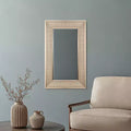Specchio da parete rettangolare smussato con cornice in nichel pavé, 30 x 60 cm