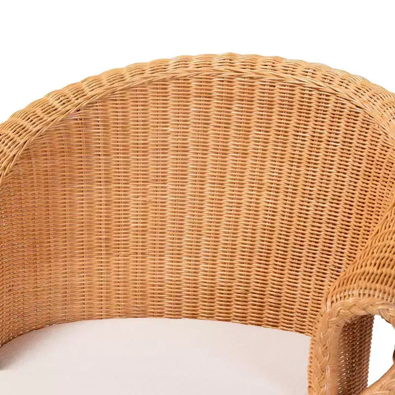 Sedia da pranzo artigianale in rattan con cuscino