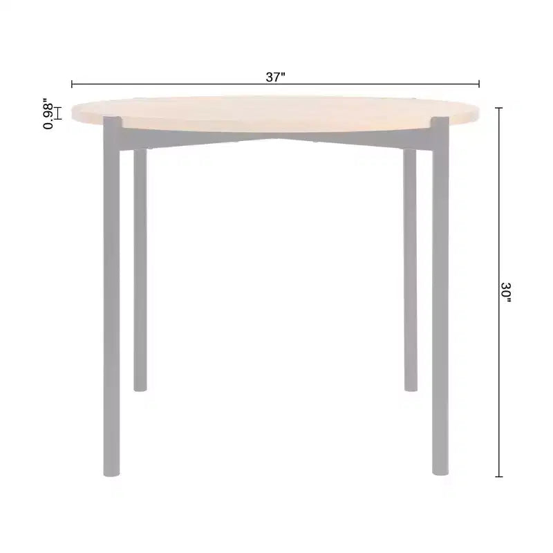 Tavolo da pranzo rotondo moderno di metà secolo – Quercia e Nero