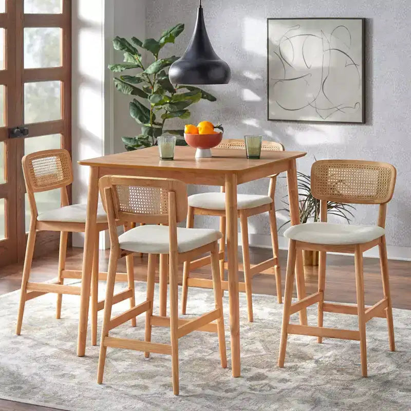 Tavolo da pranzo quadrato ad altezza bancone – Quercia chiara