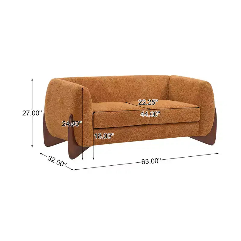 Divanetto in Tessuto Bouclé da 160 cm