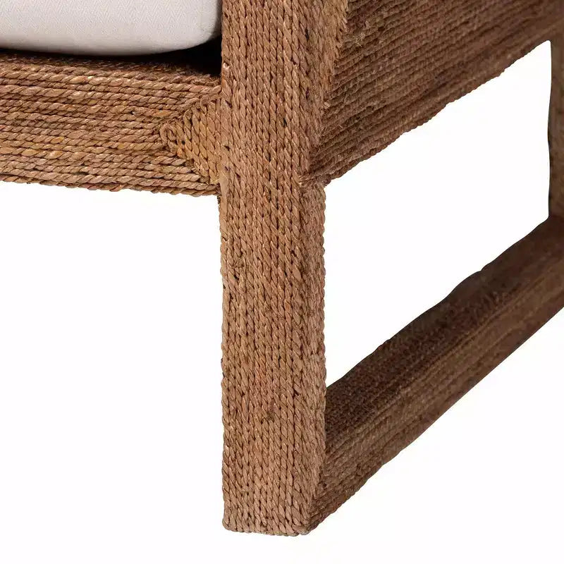 Poltrona in legno di Acacia e alghe marine – Marrone chiaro sbiancato