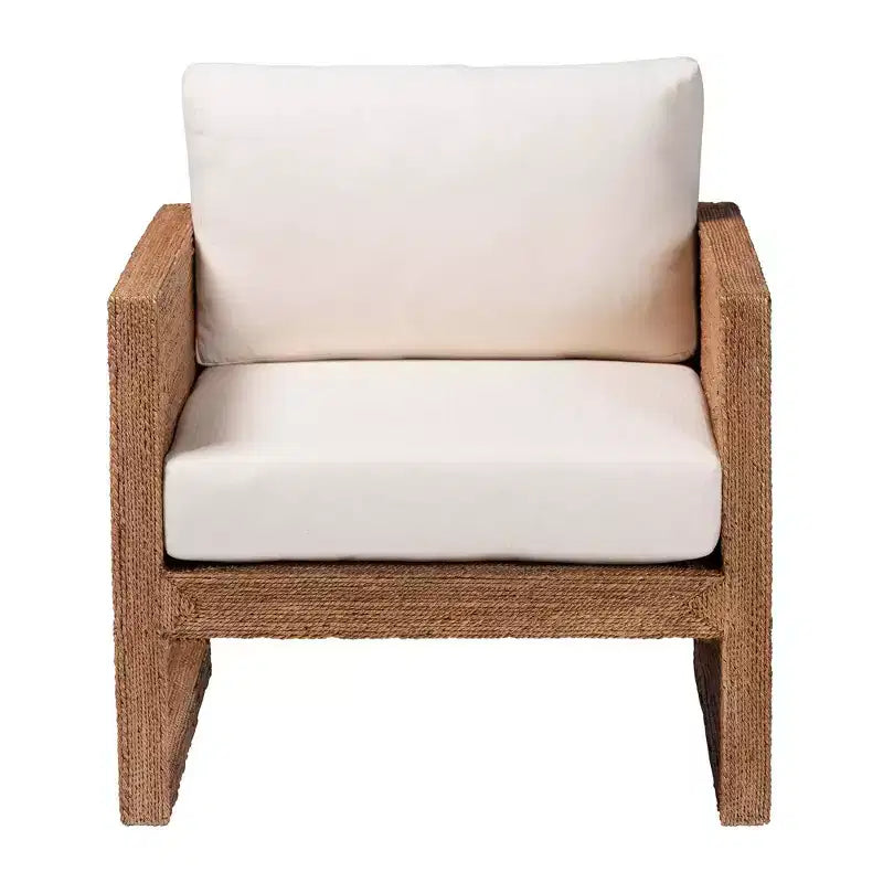 Poltrona in legno di Acacia e alghe marine – Marrone chiaro sbiancato