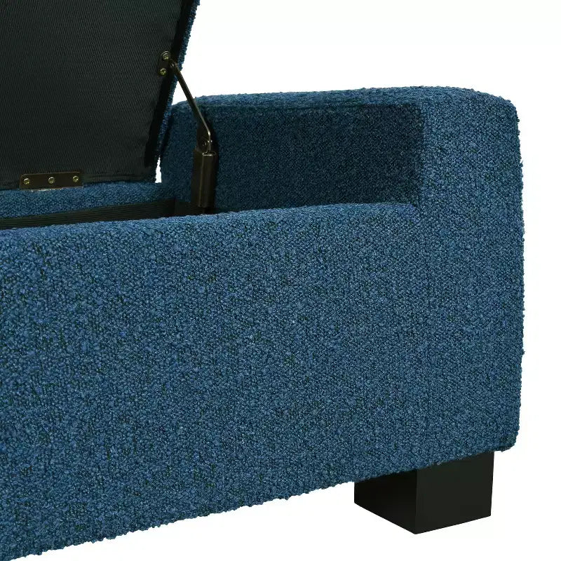 Pouf contenitore imbottito con coperchio a cerniera – 2 posti
