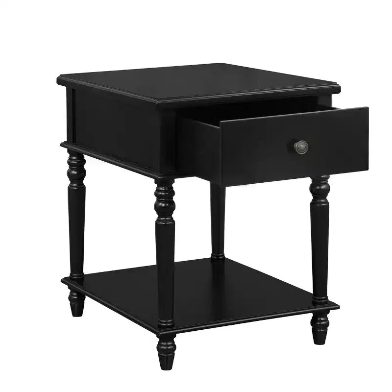 Tavolino quadrato con cassetto – Nero