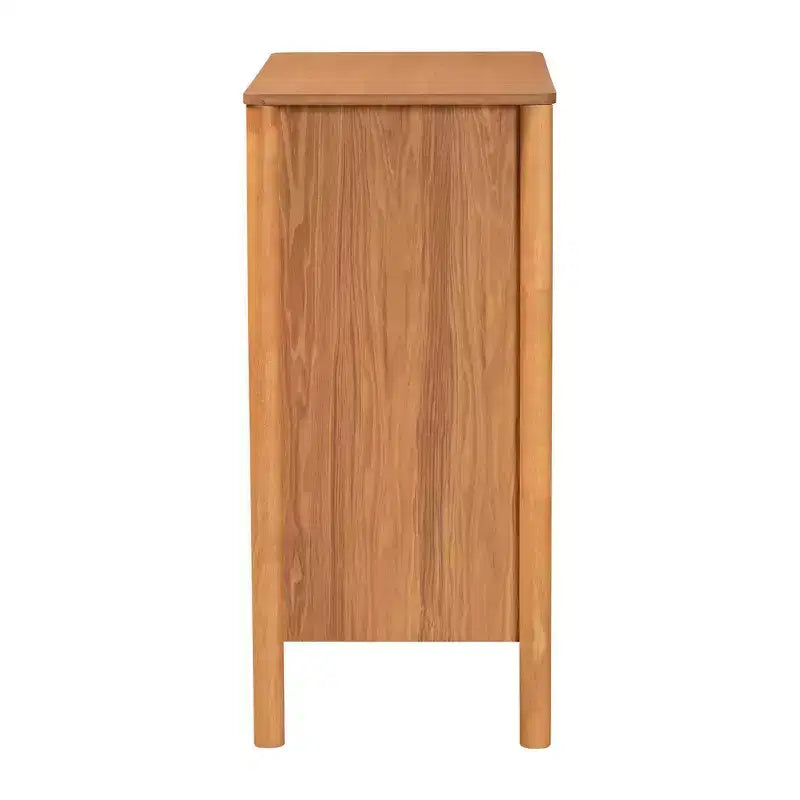 Cassettiera a 4 cassetti con frontali in rattan – Marrone dorato