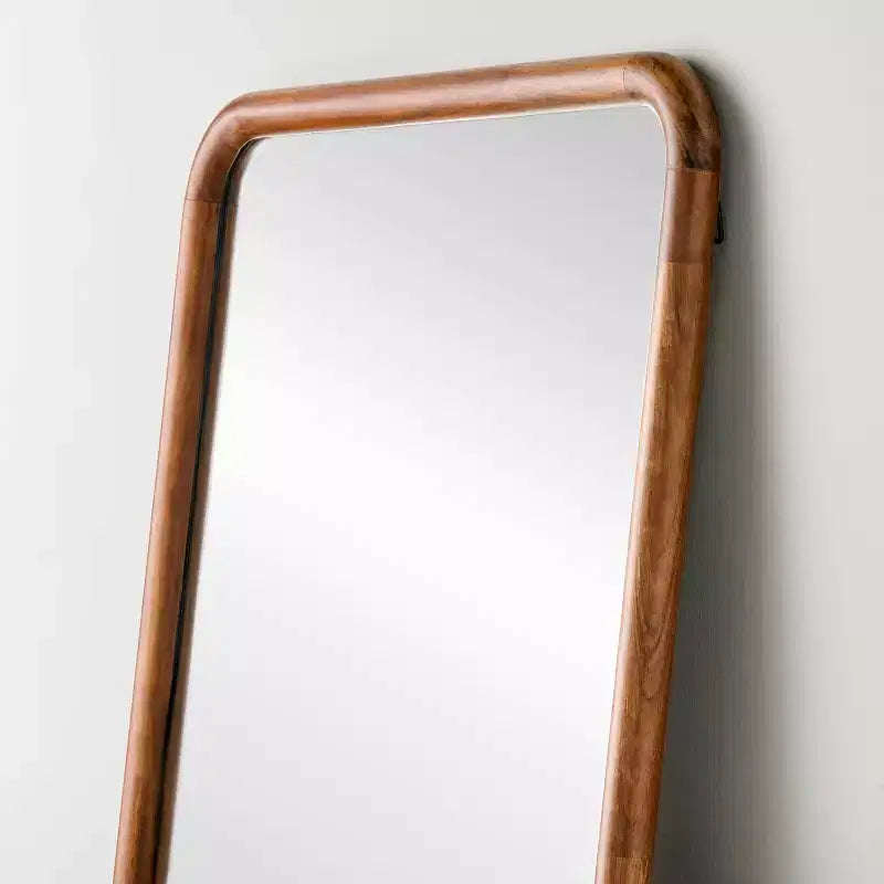 Specchio da terra rettangolare in legno 72" x 24" con piedini in ottone