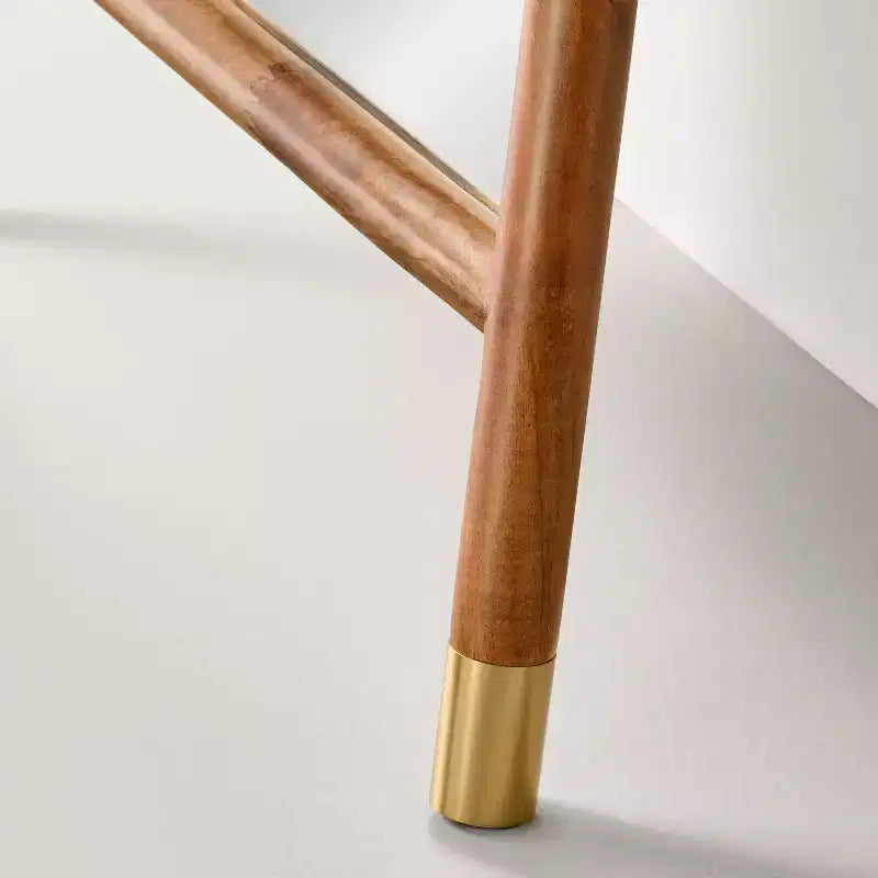 Specchio da terra rettangolare in legno 72" x 24" con piedini in ottone