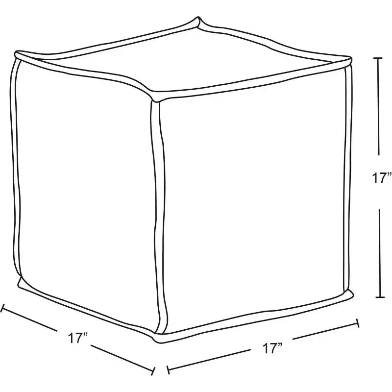 Pouf quadrato con motivo in lana – Crema