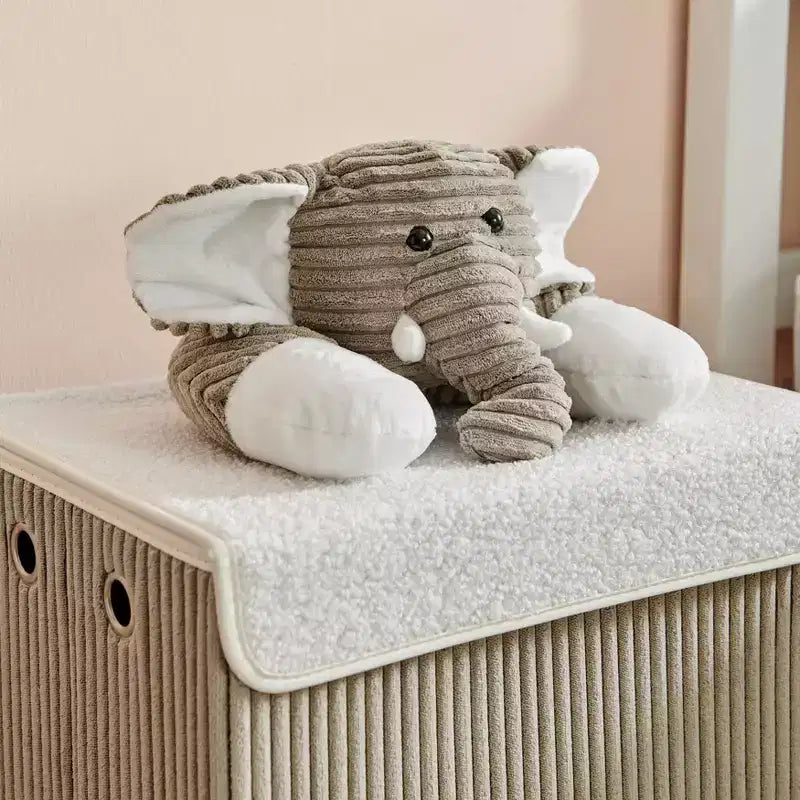 Cesta portabiancheria pieghevole in velluto a coste per bambini con coperchio