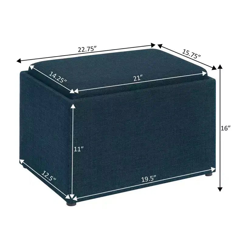 Pouf contenitore accent con vassoio reversibile