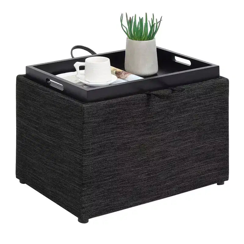 Pouf contenitore accent con vassoio reversibile