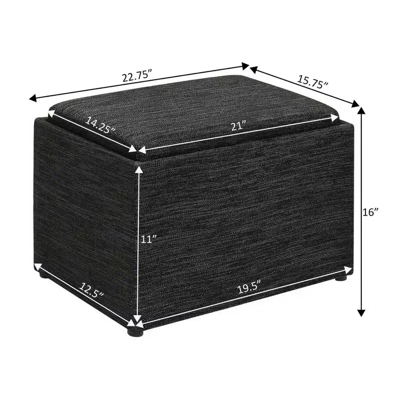 Pouf contenitore accent con vassoio reversibile