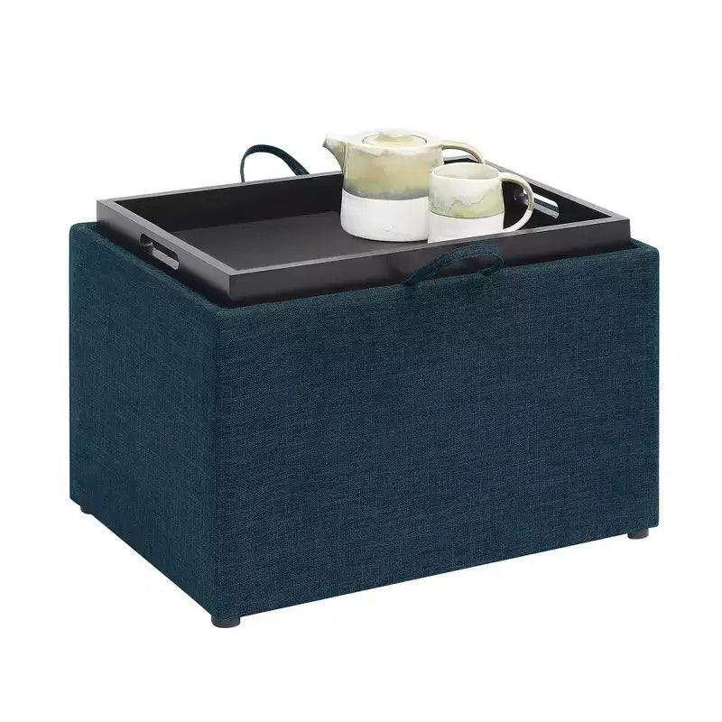 Pouf contenitore accent con vassoio reversibile
