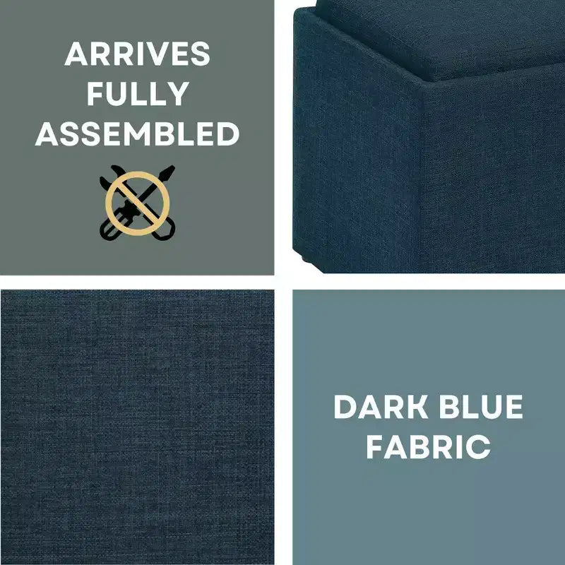 Pouf contenitore accent con vassoio reversibile