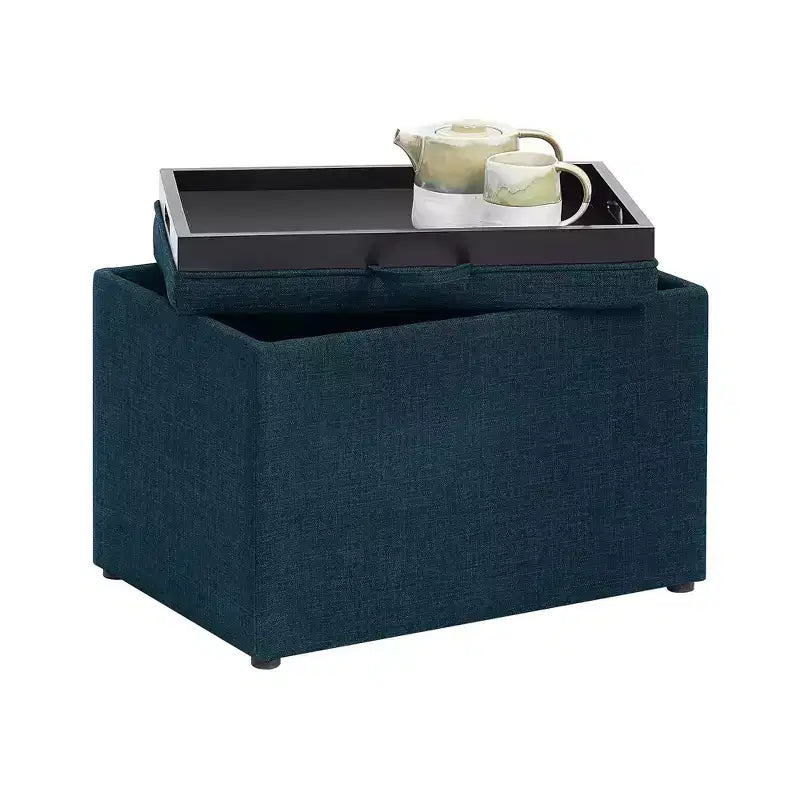 Pouf contenitore accent con vassoio reversibile