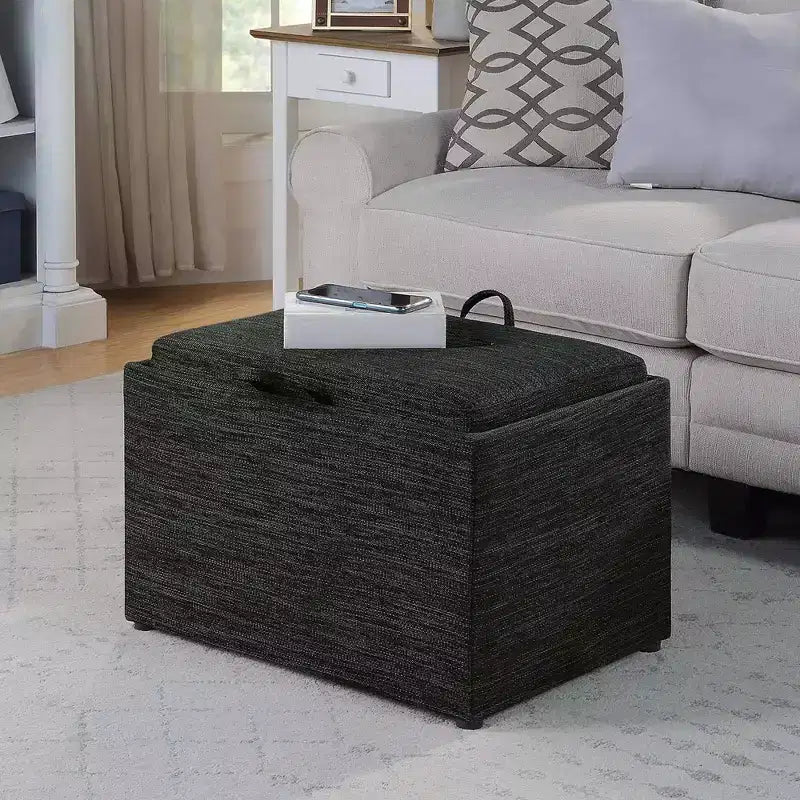 Pouf contenitore accent con vassoio reversibile