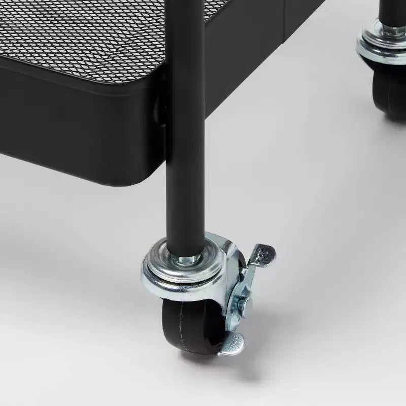 Carrello portaoggetti a 3 ripiani con pannello forato
