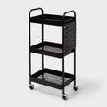 Carrello portaoggetti a 3 ripiani con pannello forato
