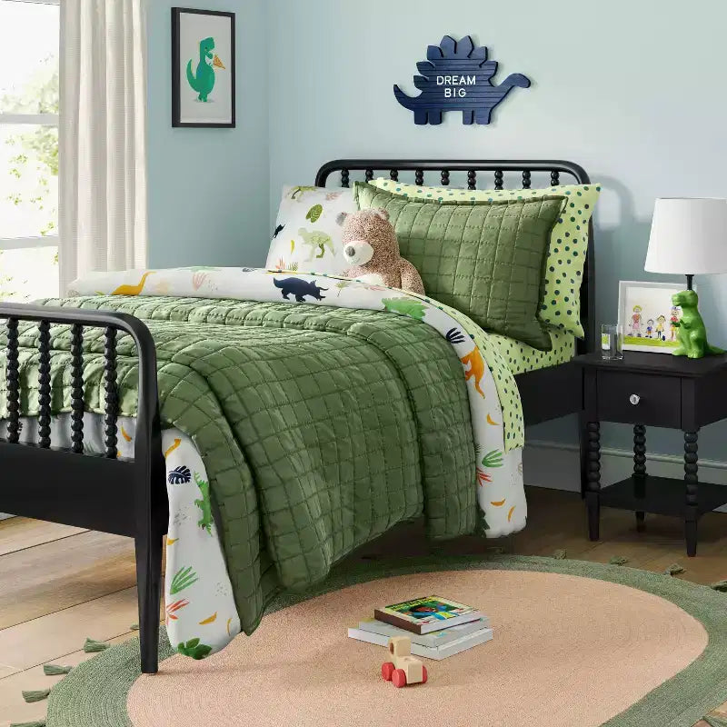Letto singolo per bambini con struttura in legno a due sponde