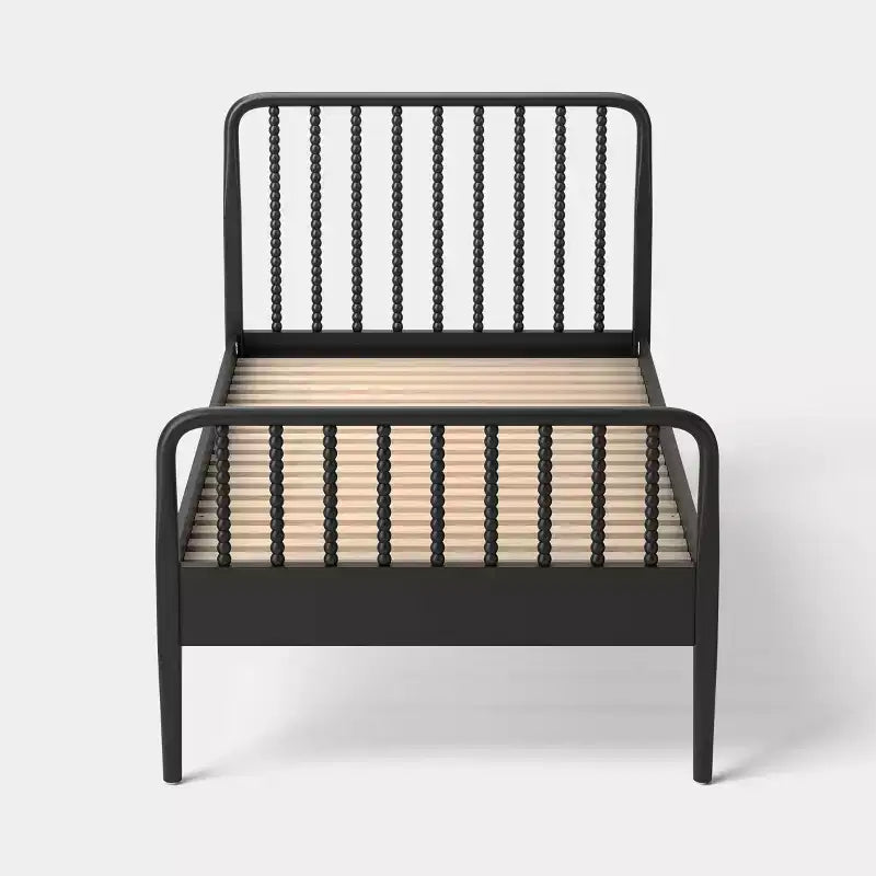 Letto singolo per bambini con struttura in legno a due sponde