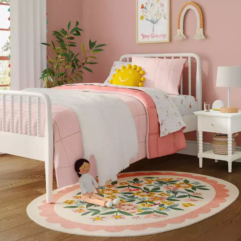 Letto singolo per bambini con struttura in legno a due sponde