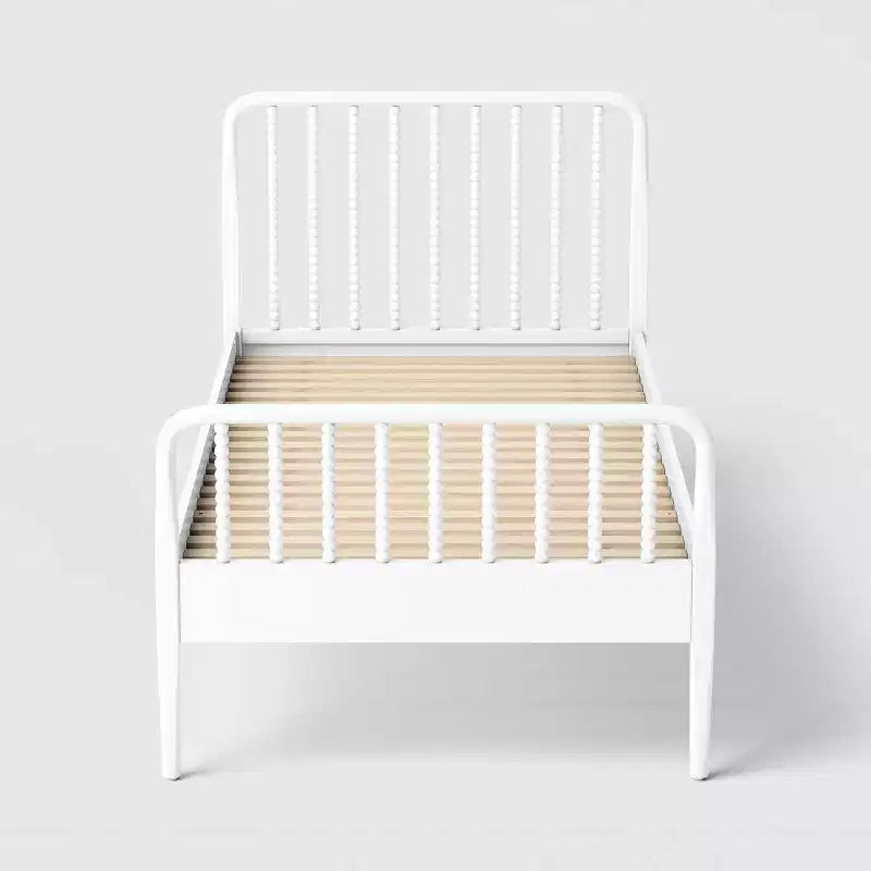 Letto singolo per bambini con struttura in legno a due sponde
